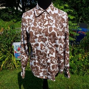 Boden brown print blouse
